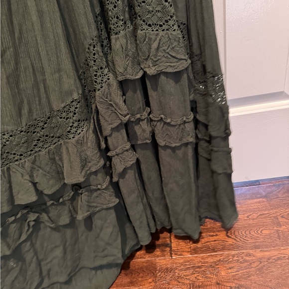 Free People Elegant Hunter Green Maxi Dress Size L - Picture 10 of 16